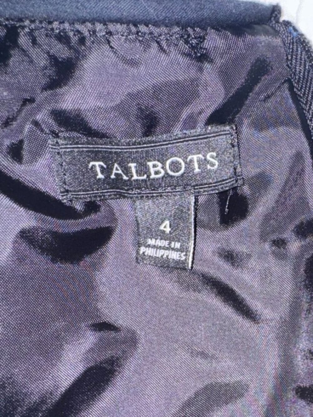 Talbots Black & White Geometric Print Cap Sleeve Dress Size 4 Cotton Blend - Picture 3 of 7